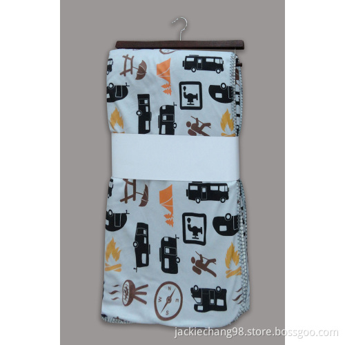 Printed Micro Mink/Sherpa Revs Adult Throw